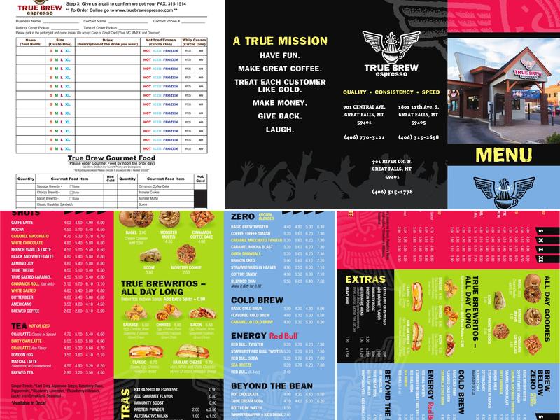 True Brew Espresso Menu