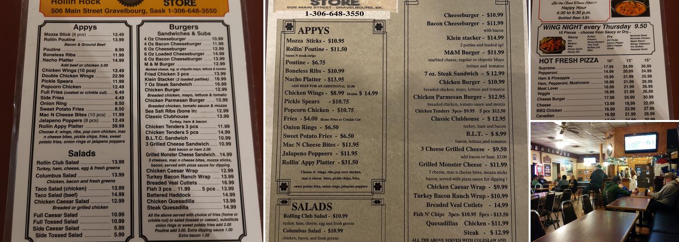 Rollin Rock Bar & Grill Menu