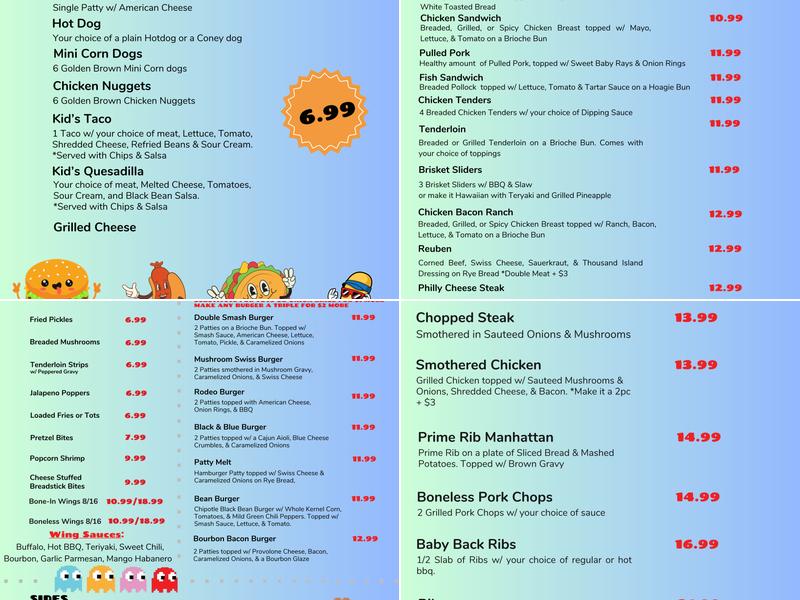 Messer's Bar & Grill Menu