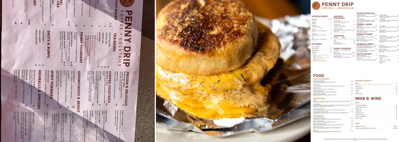 Penny Drip Menu