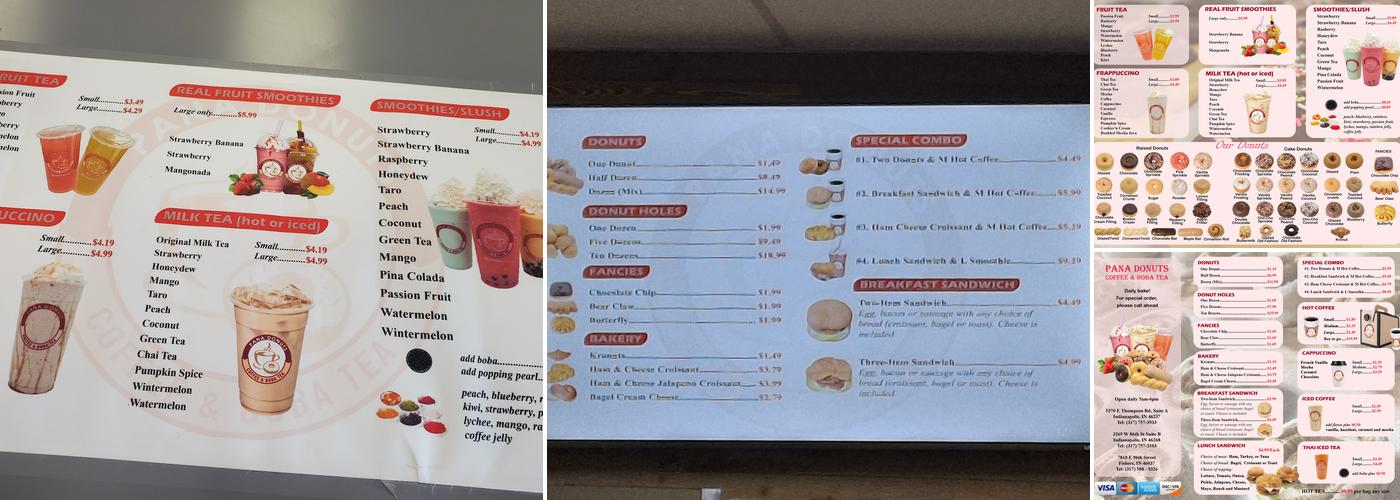 PANA Donuts Menu