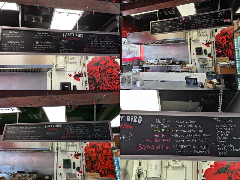 Flirty Bird Nashville Hot Chicken Menu