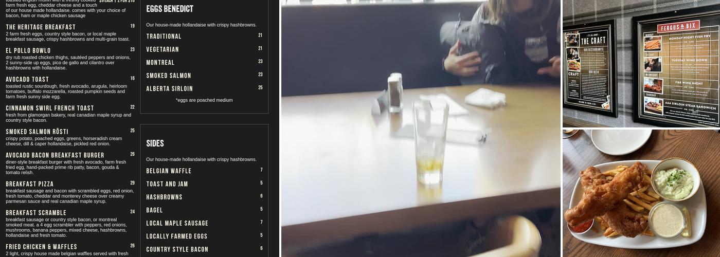 Fergus & Bix Canmore Menu