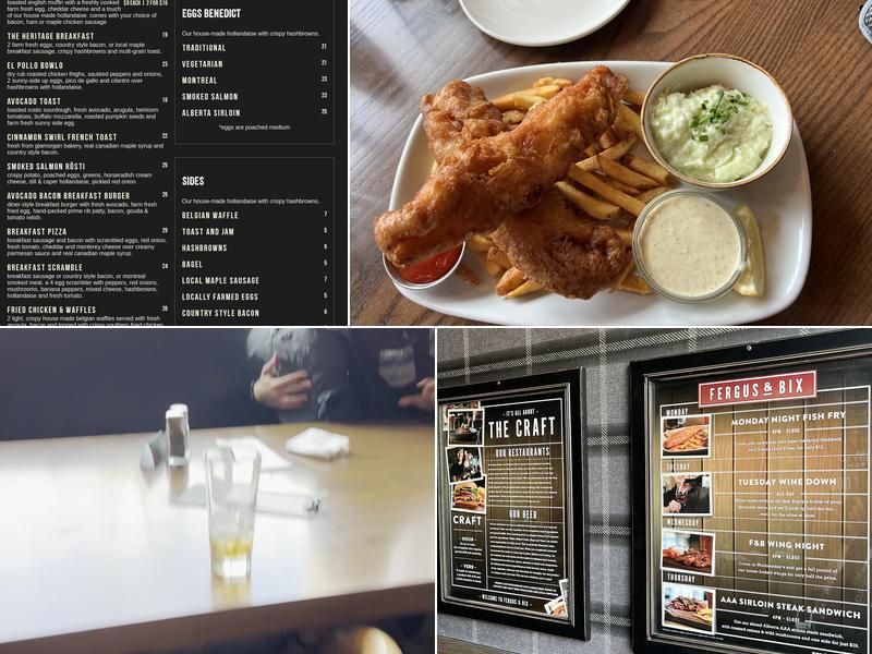 Fergus & Bix Canmore Menu