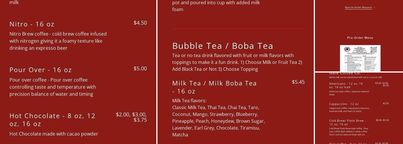 OFLOW (Overflow-Brews & Bakes) Menu