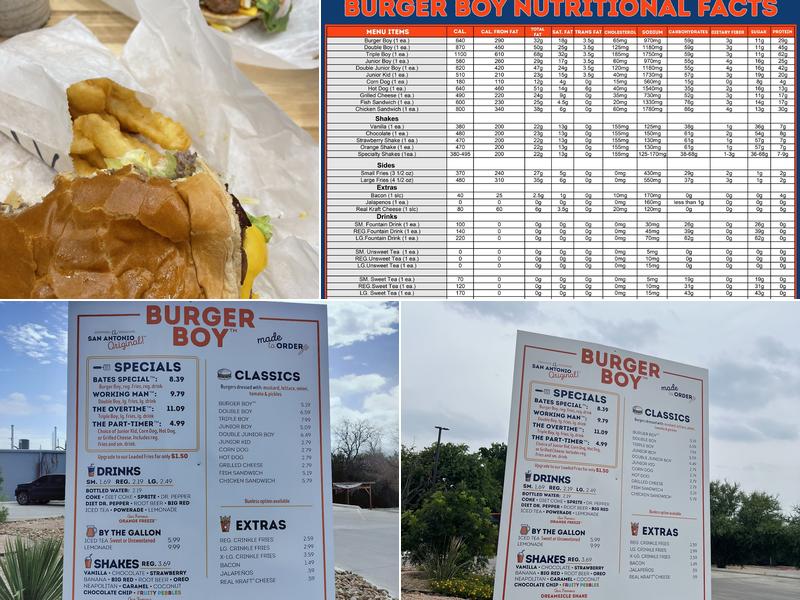 Burger Boy Menu