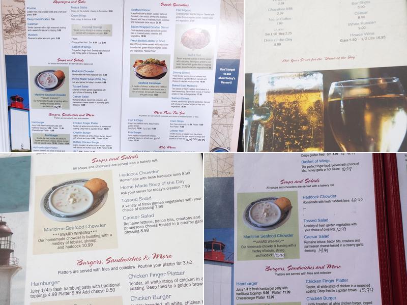Seaside Restaurant Menu