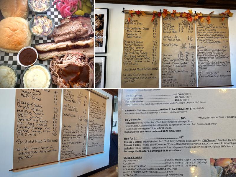 Beer Daddy BBQ Menu