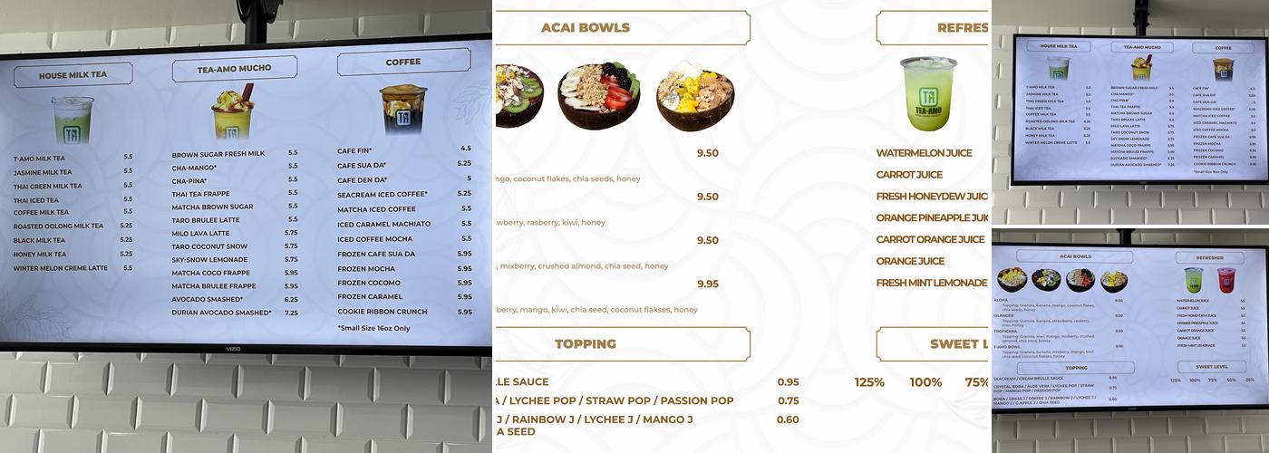 Tea-Amo Menu