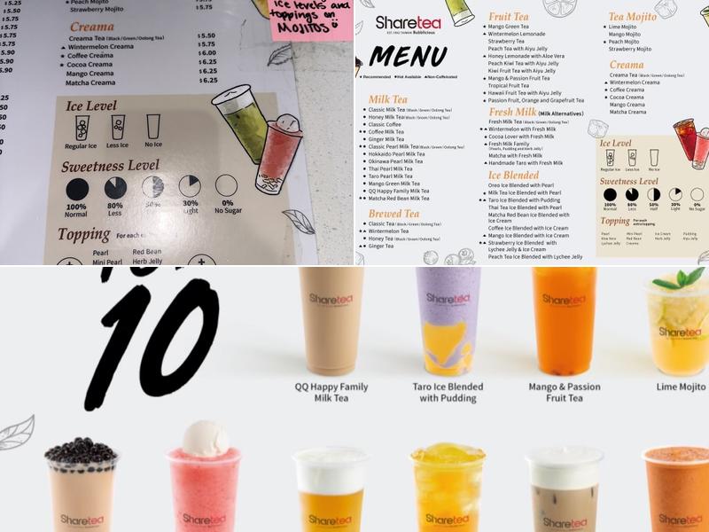 ShareTea Chesapeake Menu