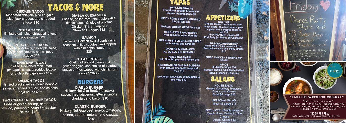 La tapa lounge Menu
