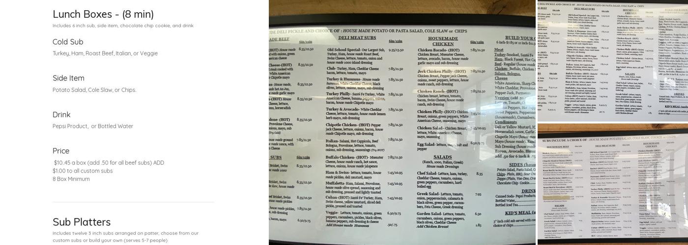 Old School Subs Menu