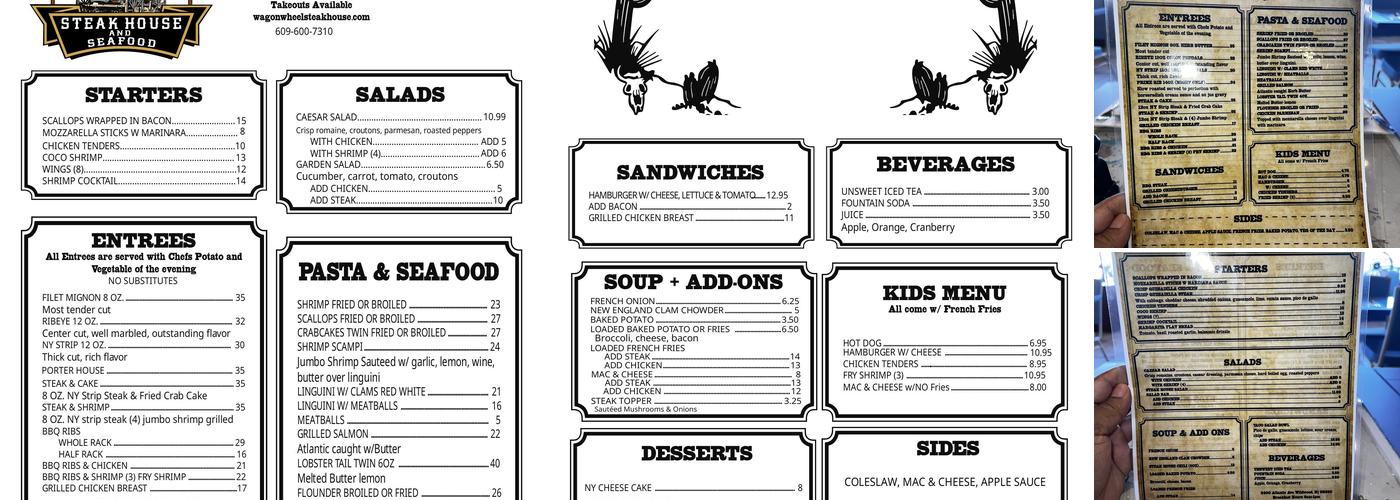 Wagon Wheel Steak House Menu