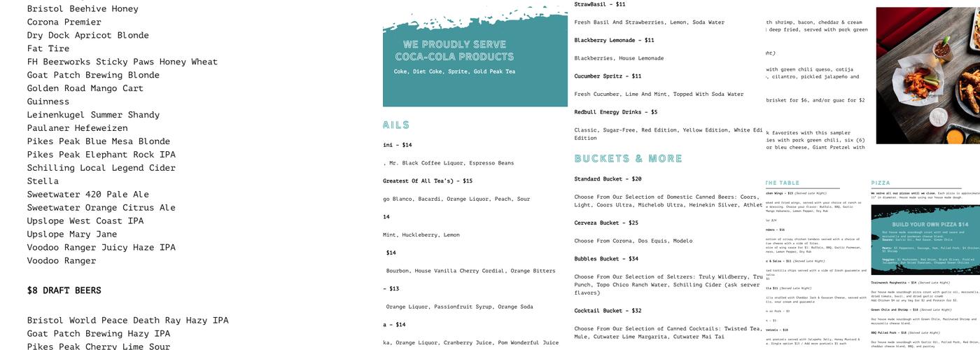 Trainwreck Menu