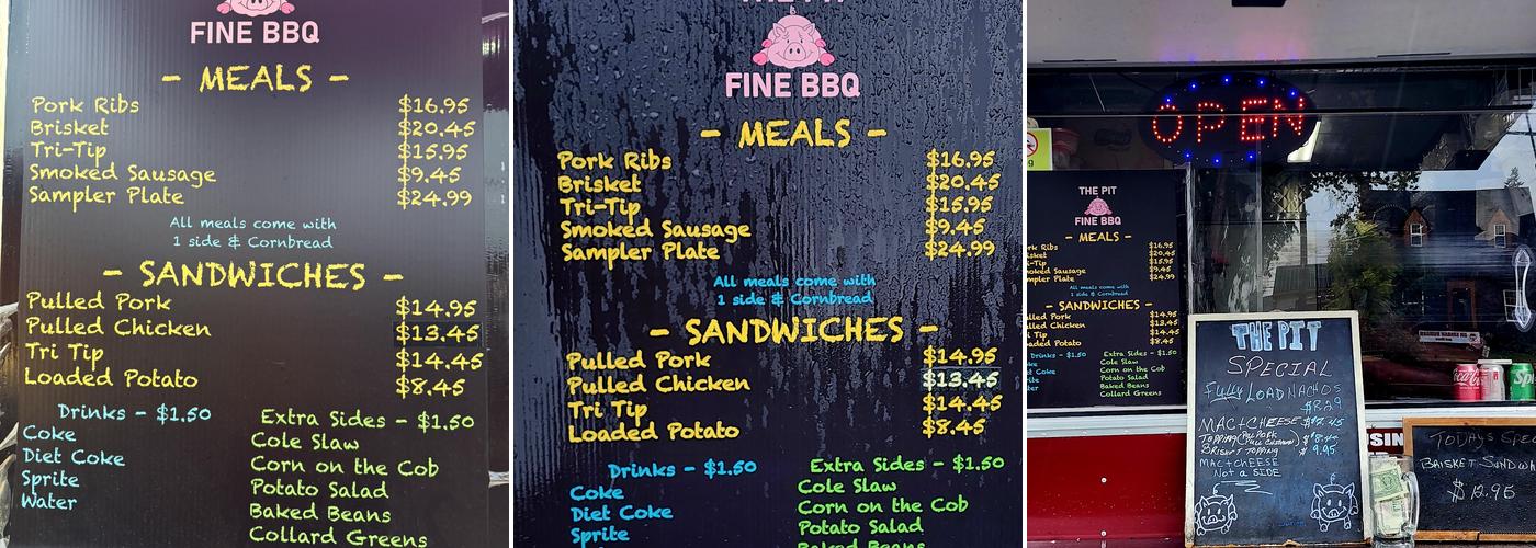 The Pit BBQ Menu