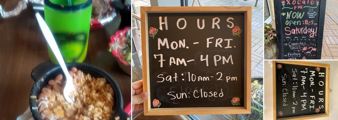 Xocalo PDX Menu