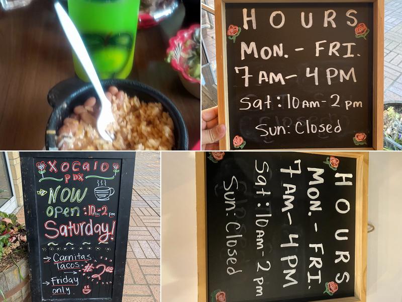 Xocalo PDX Menu