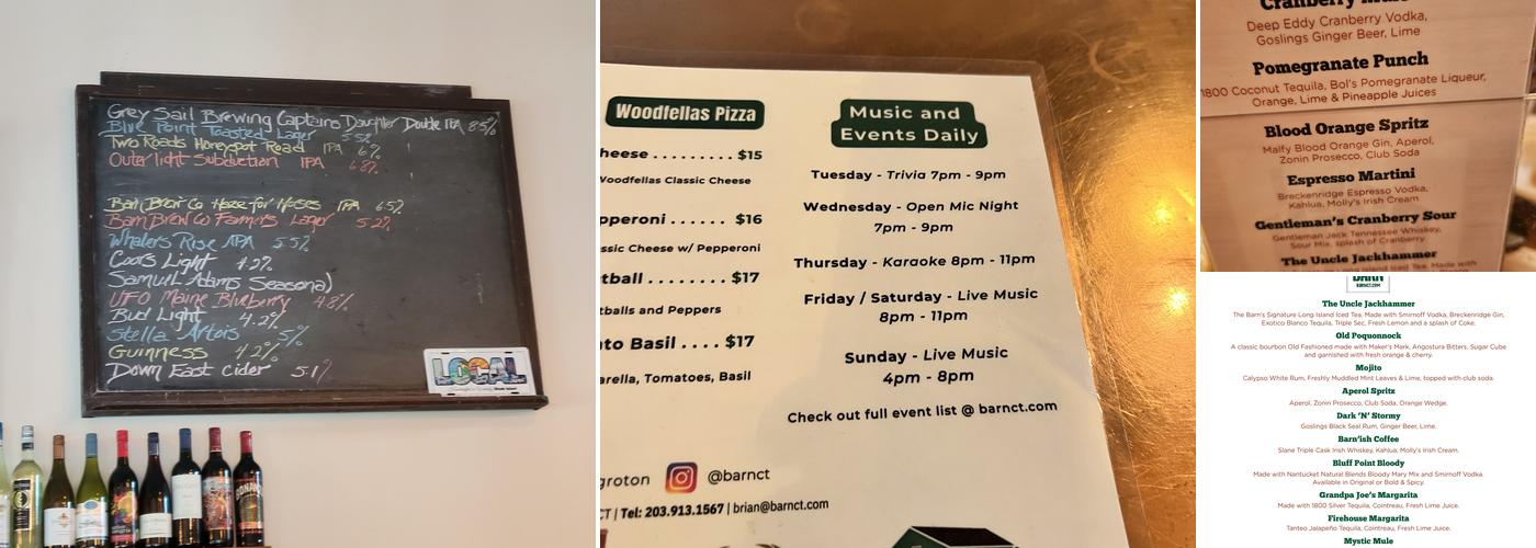 The Barn Menu