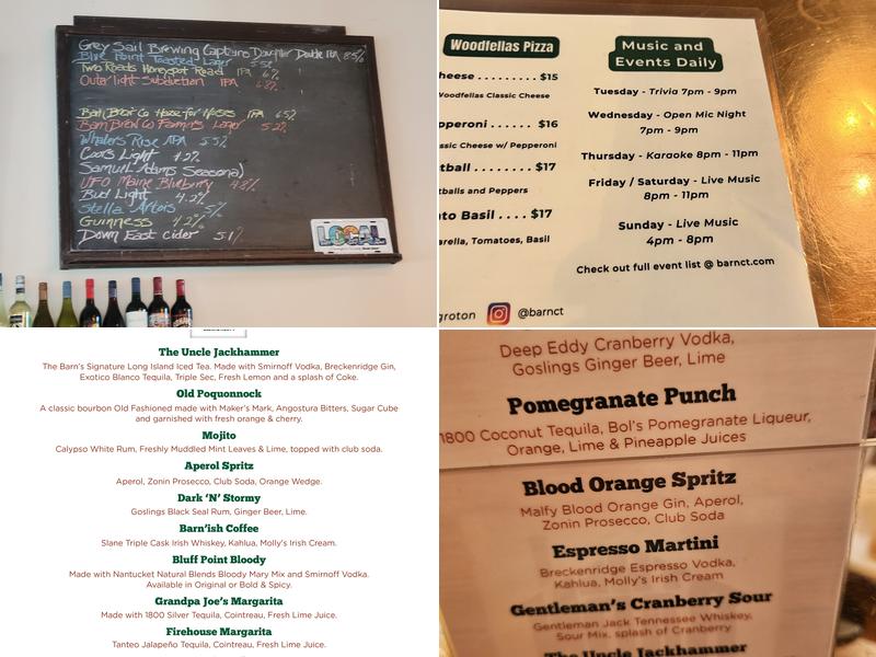 The Barn Menu