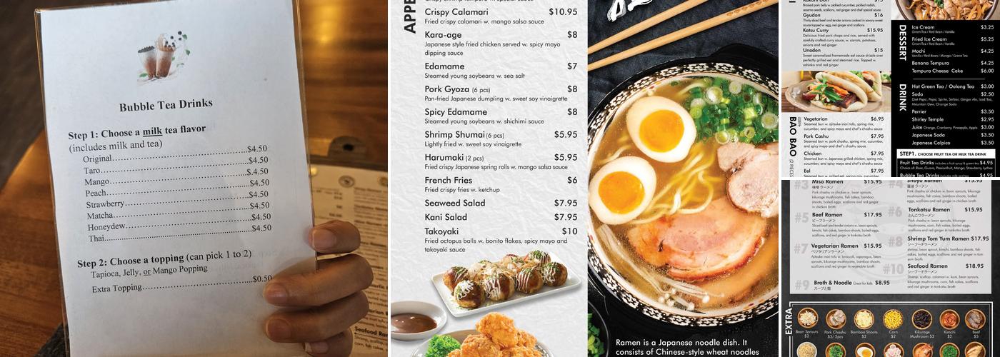 Ninja Ramen Menu