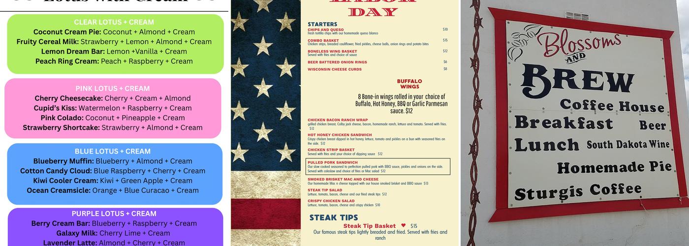 Blossoms and Brew Menu
