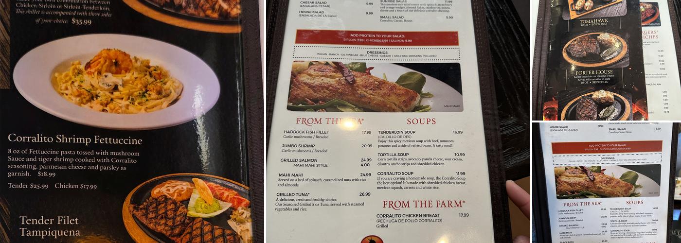Corralito Steak House Lubbock Menu