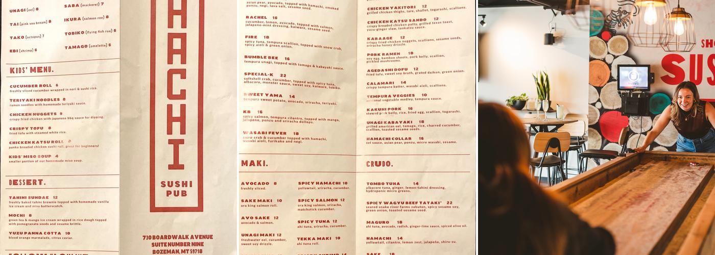Hachi Sushi Pub Menu