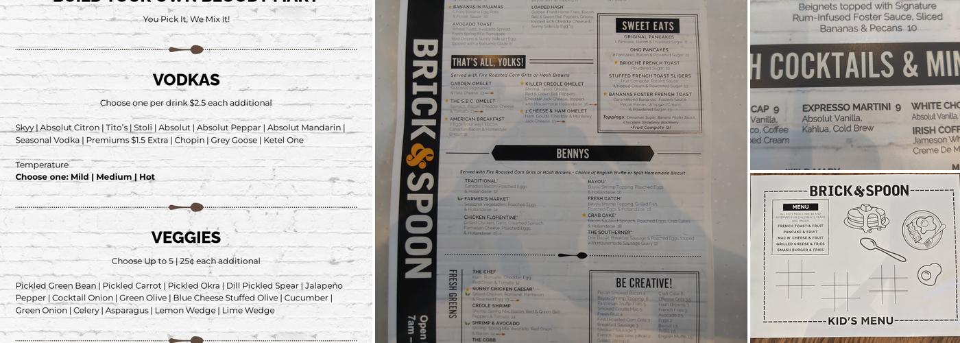 Brick & Spoon Menu