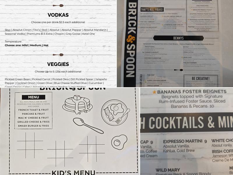 Brick & Spoon Menu