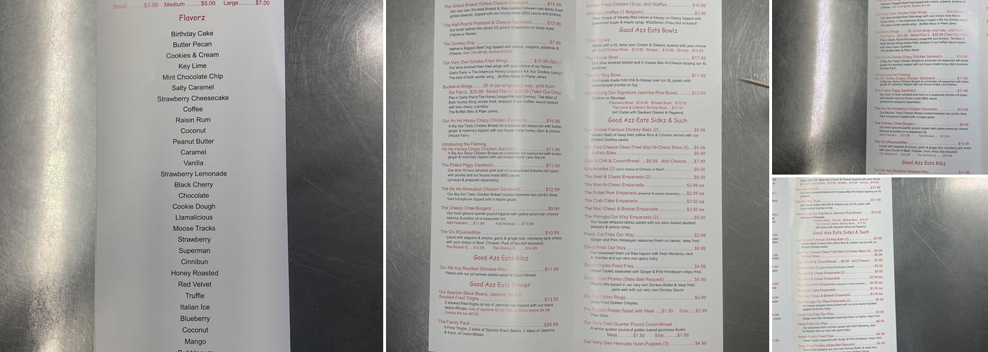 Good Azz Eats Menu