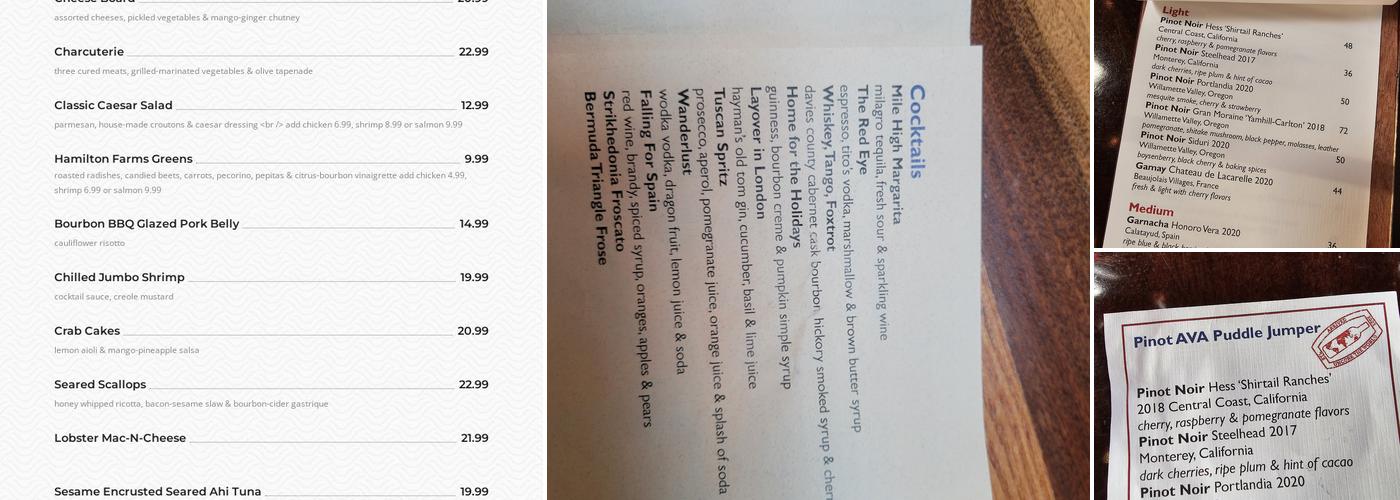 Winnie's Wine Bar Menu
