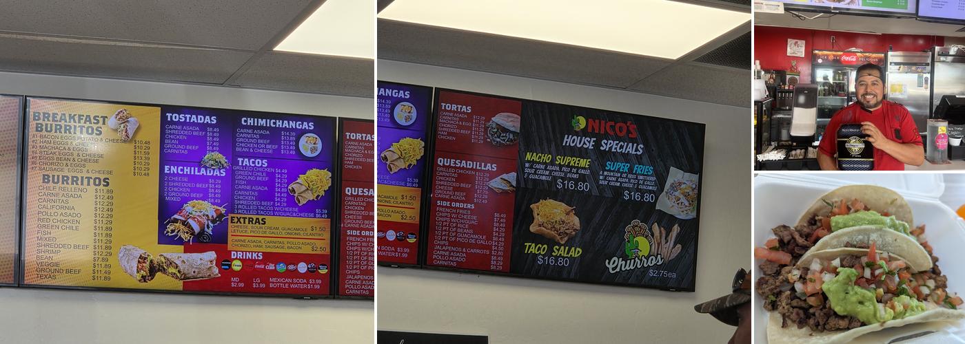 Nico's Taco Shop Menu