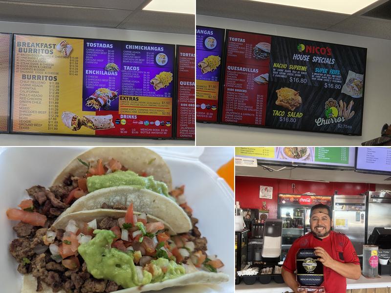 Nico's Taco Shop Menu