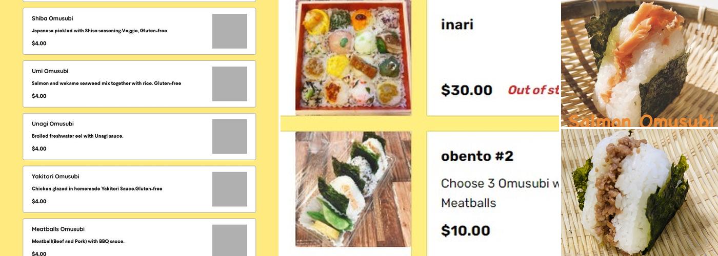 ookini omusubi Menu