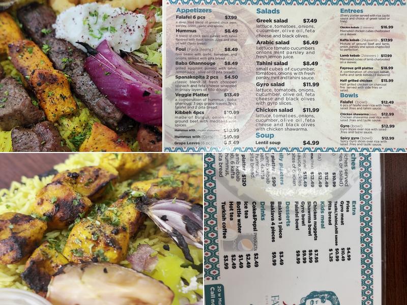 FAYROUZ Authentic Mediterranean cuisine Menu