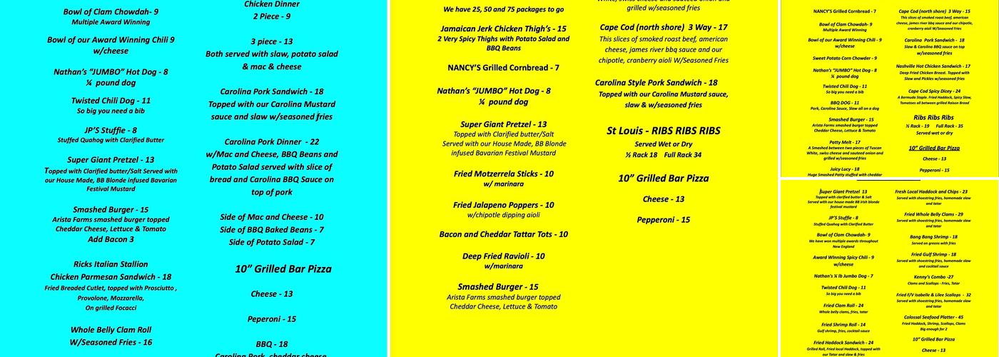 JP'S Twisted BBQ Menu