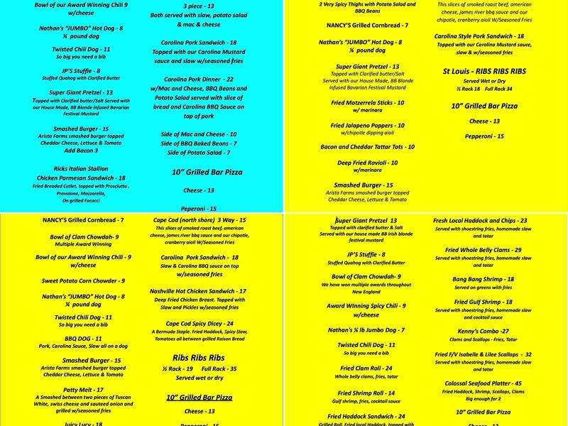 JP'S Twisted BBQ Menu