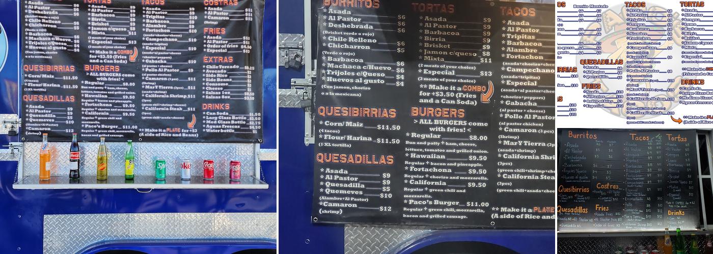 Paco's Tacos Menu
