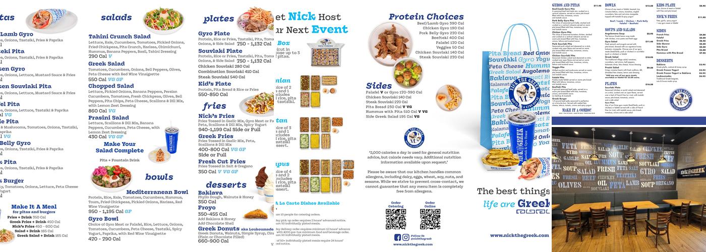 Nick The Greek Menu