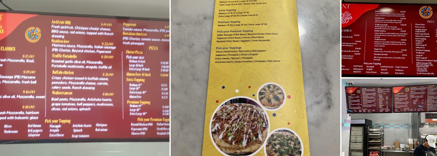 PLANT PIZZA Menu