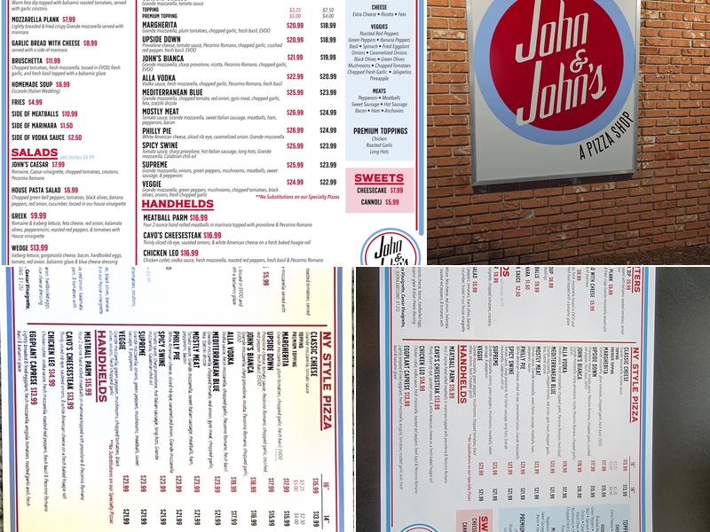 John & John’s - A Pizza Shop Menu