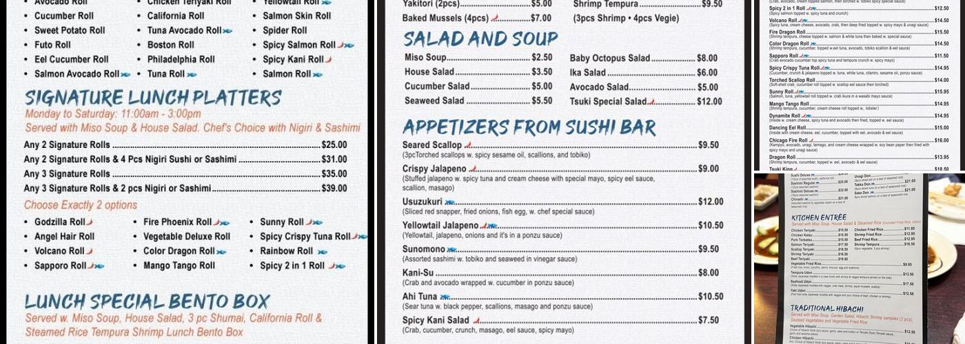 Sushi Tsuki Menu