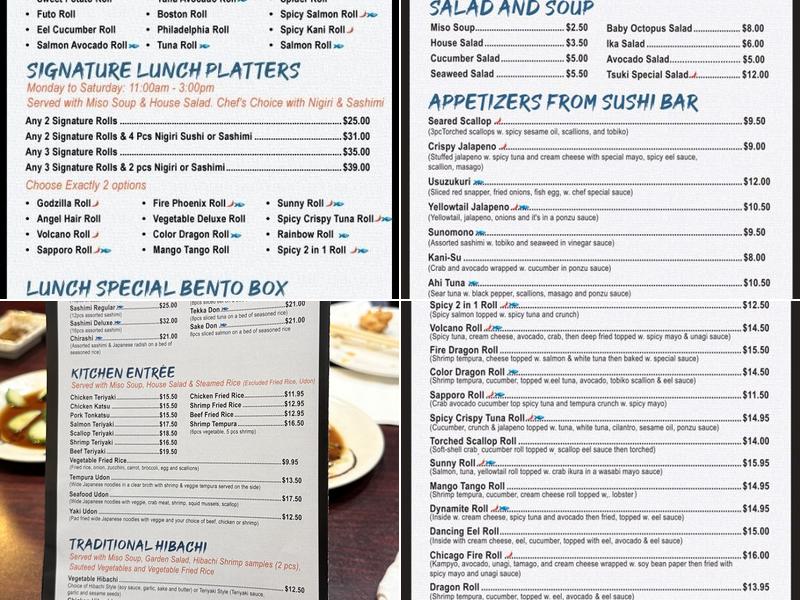Sushi Tsuki Menu