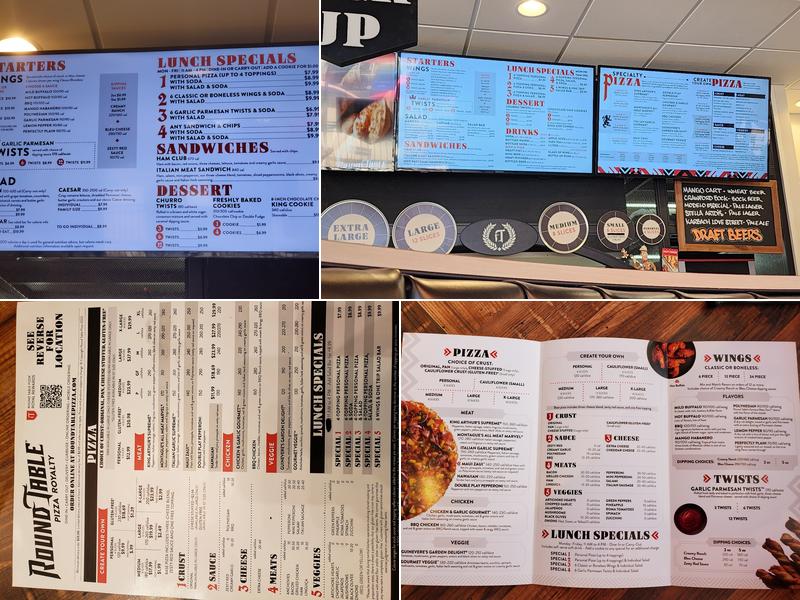 Round Table Pizza Menu