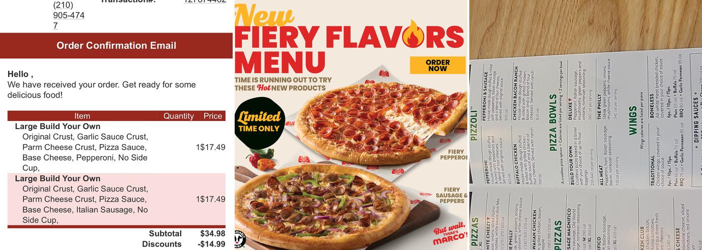 Marco's Pizza Menu