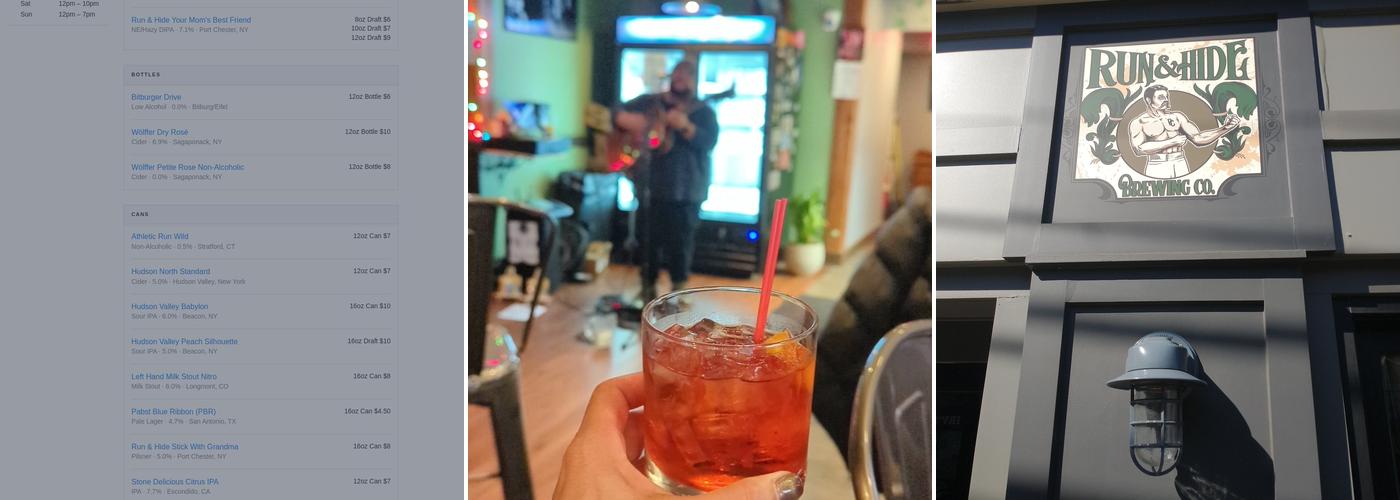 Run & Hide Brewing Co. Menu