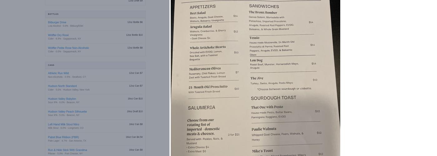 Run & Hide Brewing Co. Menu