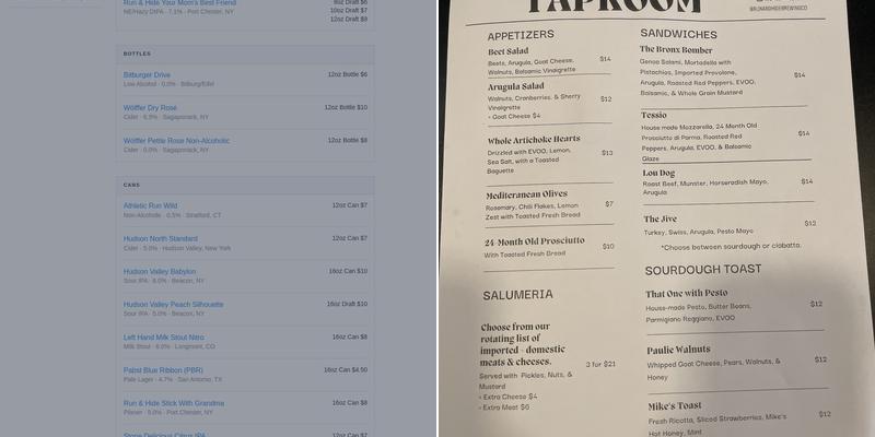 Run & Hide Brewing Co. Menu