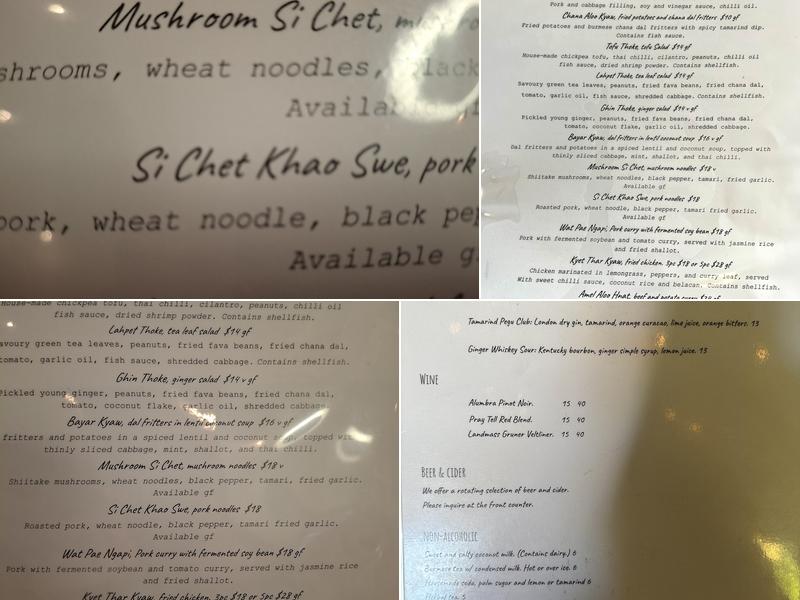 Rangoon Bistro Menu
