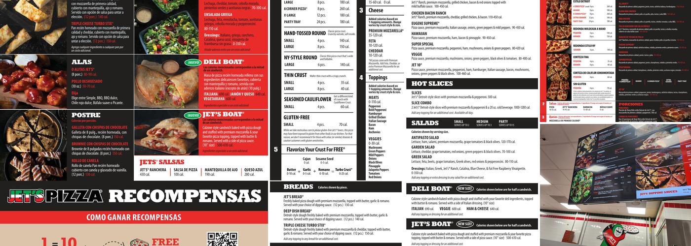 Jet's Pizza Menu
